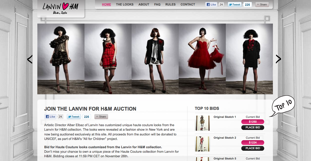 Lanvin for H&M Auction