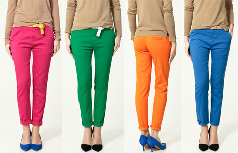 Hot Pants: Red. Orange. Yellow. Green. Blue. Pants. Pants. Pants!