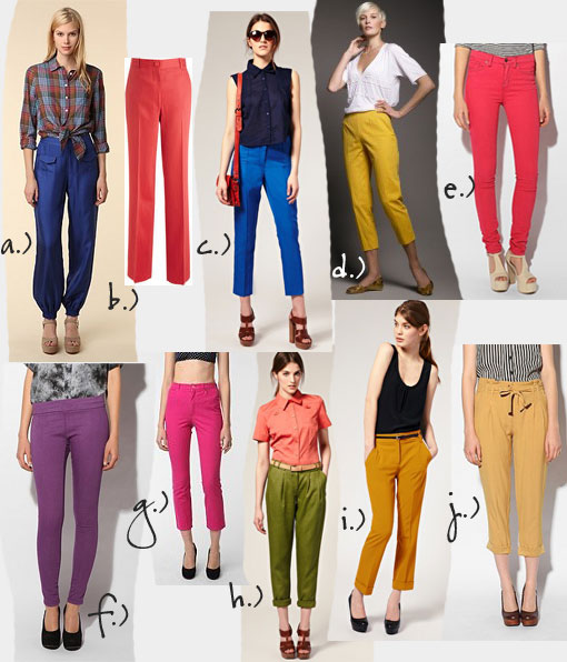 Hot Pants: Red. Orange. Yellow. Green. Blue. Pants. Pants. Pants!