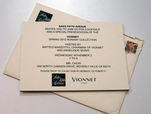 Saks Vionnet Event At Mr. Chow’s and Bracelet Giveaway