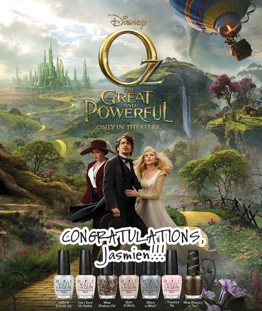 Congratulations OPI Oz Giveaway WINNER!