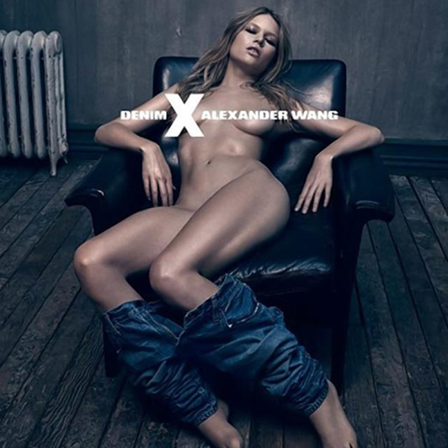 Model Ana Ewes Bares (Almost) All For Denim x Alexander Wang Launch