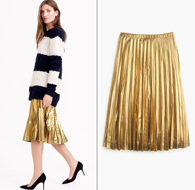 metallic pleated skirt 8x10