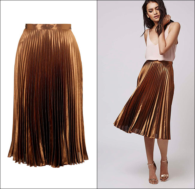 Five Ways To Wear The Coveted Metallic Pleated Skirt For The Holidays