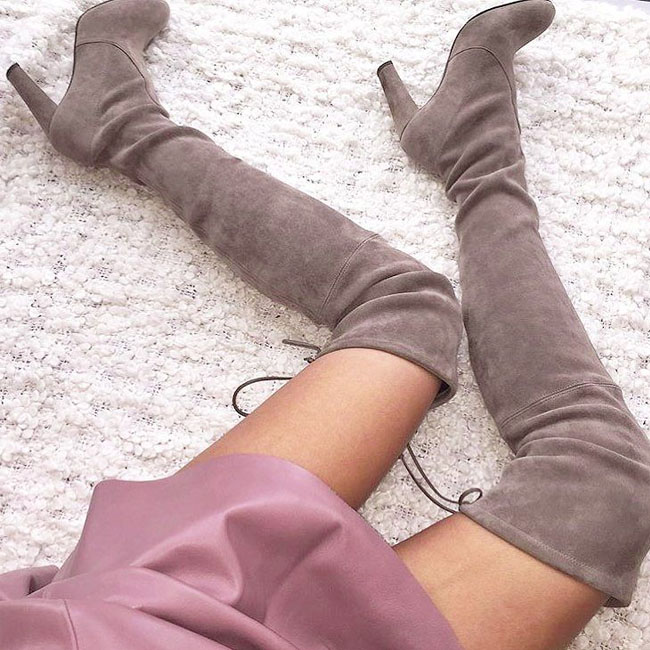Brunette thigh boots Sizzle In Thigh High Boots This Season