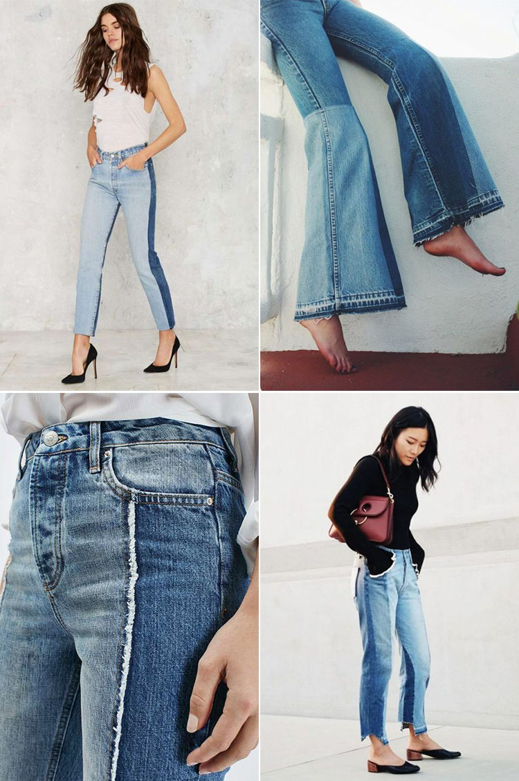 Two toned hot sale denim